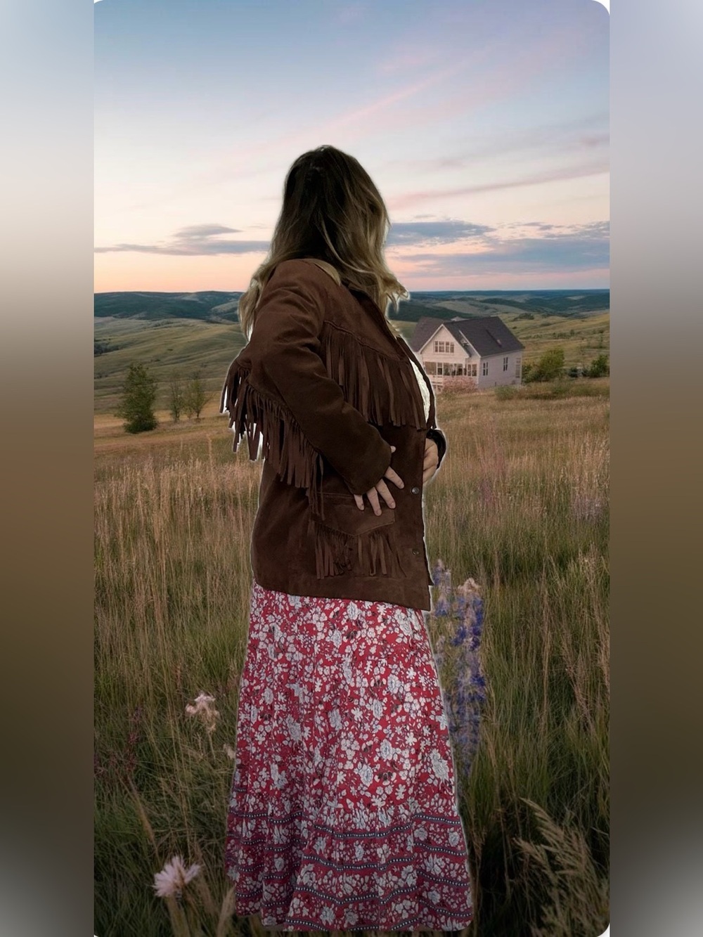 Cottagecore maxi skirt vintage chaps